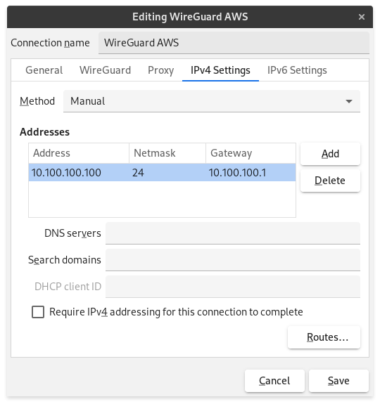 IPv4 properties page